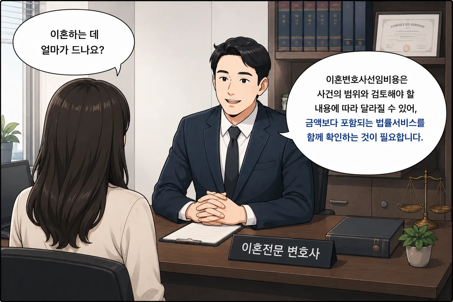 이혼변호선임비용 조정이혼변호사 양육권 위자료 재산분할 검토 확인