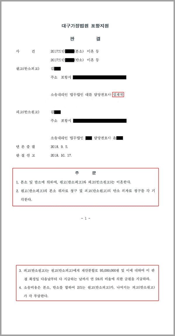 ① 원고와 피고는 지인의 소개로 만나 동거를 하며 사실혼 관계를 유지하여오다 혼인신고를 마쳤습니다.② 피고는 원고에 대하여 지속적으로 욕설 및 폭언을 하고, 상습적인 음주생활에 더불어 생활비도 지급하지 않아 경제적인 문제로도 갈등이 있었습니다.③ 원고와 피고는 경제적인 문제로 갈등하다가 별거 하게 되고 이에 별거 기간이 3년에 이르게 되며 이혼 등 소송을 청구하였습니다.