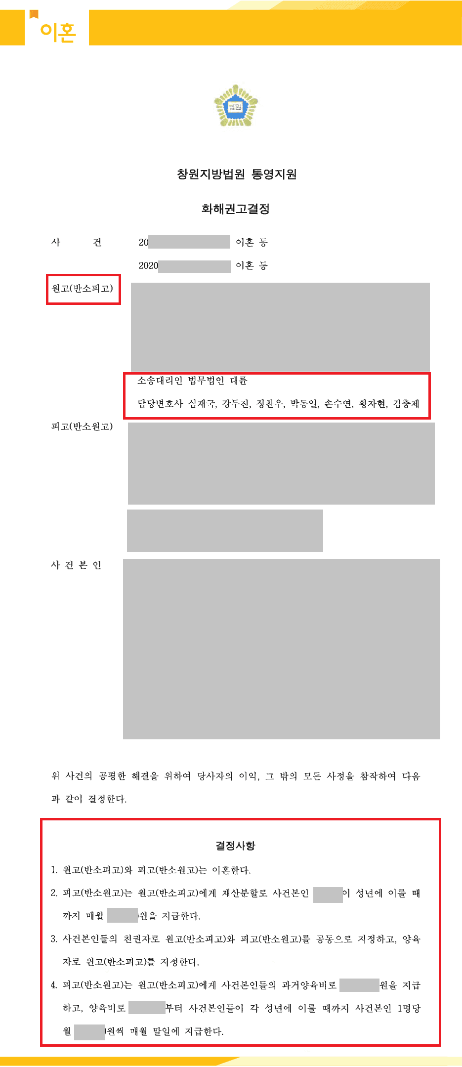 의뢰인은 약 11년전 혼인신고를 마치고 슬하에 자녀 둘을 두고 있었는데요. 어느날 부턴가 아내의 이유 없는 외박이 잦아졌는데요. 이에 의뢰인은 자녀 양육 의무를 소홀히 하는 아내의 마음을 다잡기 위해 여러 차례 대화를 시도했고 감정의 골이 깊어져 결국 이혼을 결심하게 되었습니다.