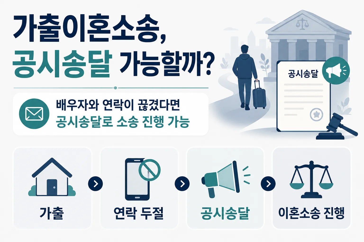 가출이혼소송 진행 시 공시송달 가능 여부