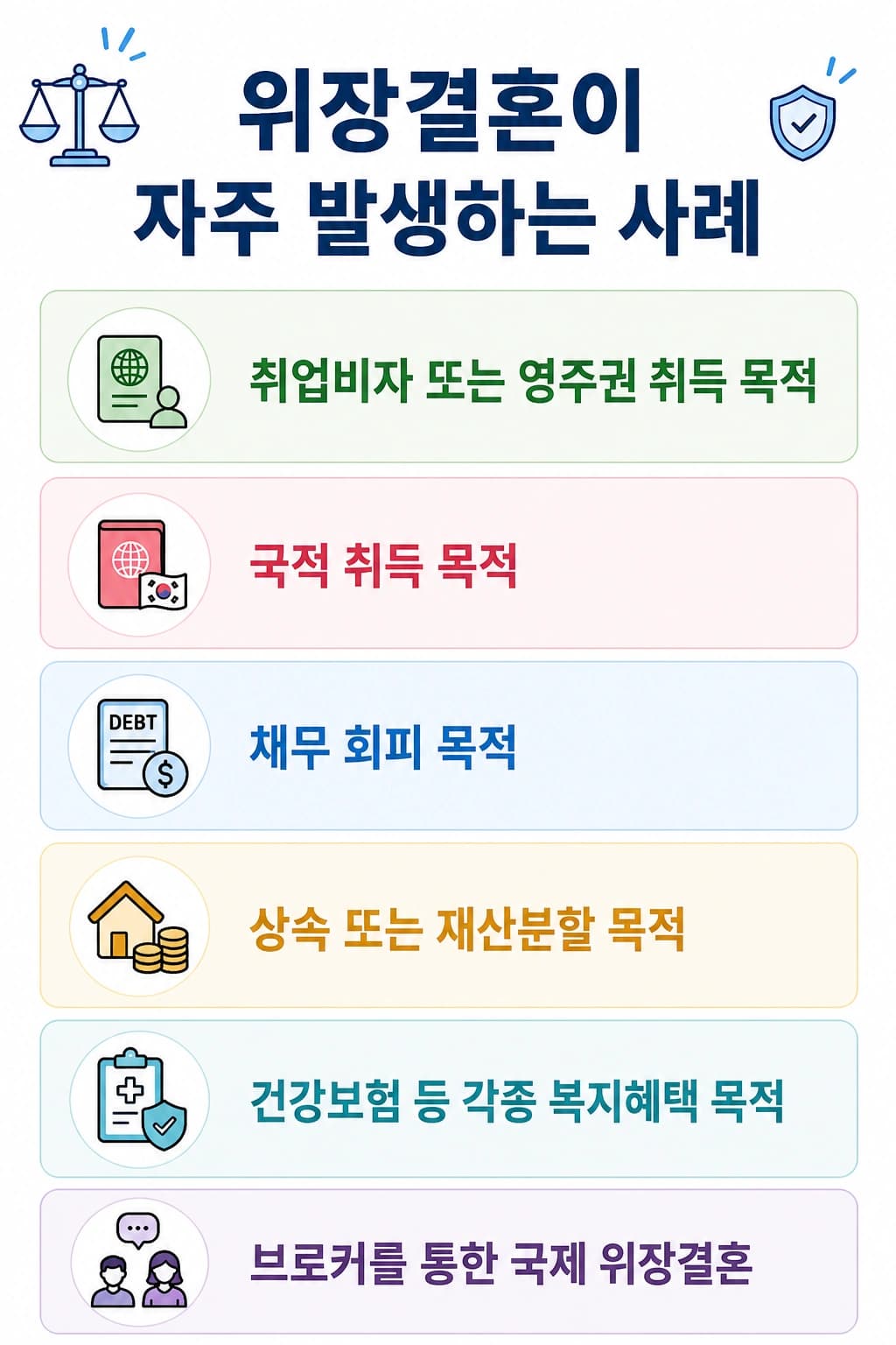 위장결혼이 발생하는 이유, 취업비자와 영주권취득