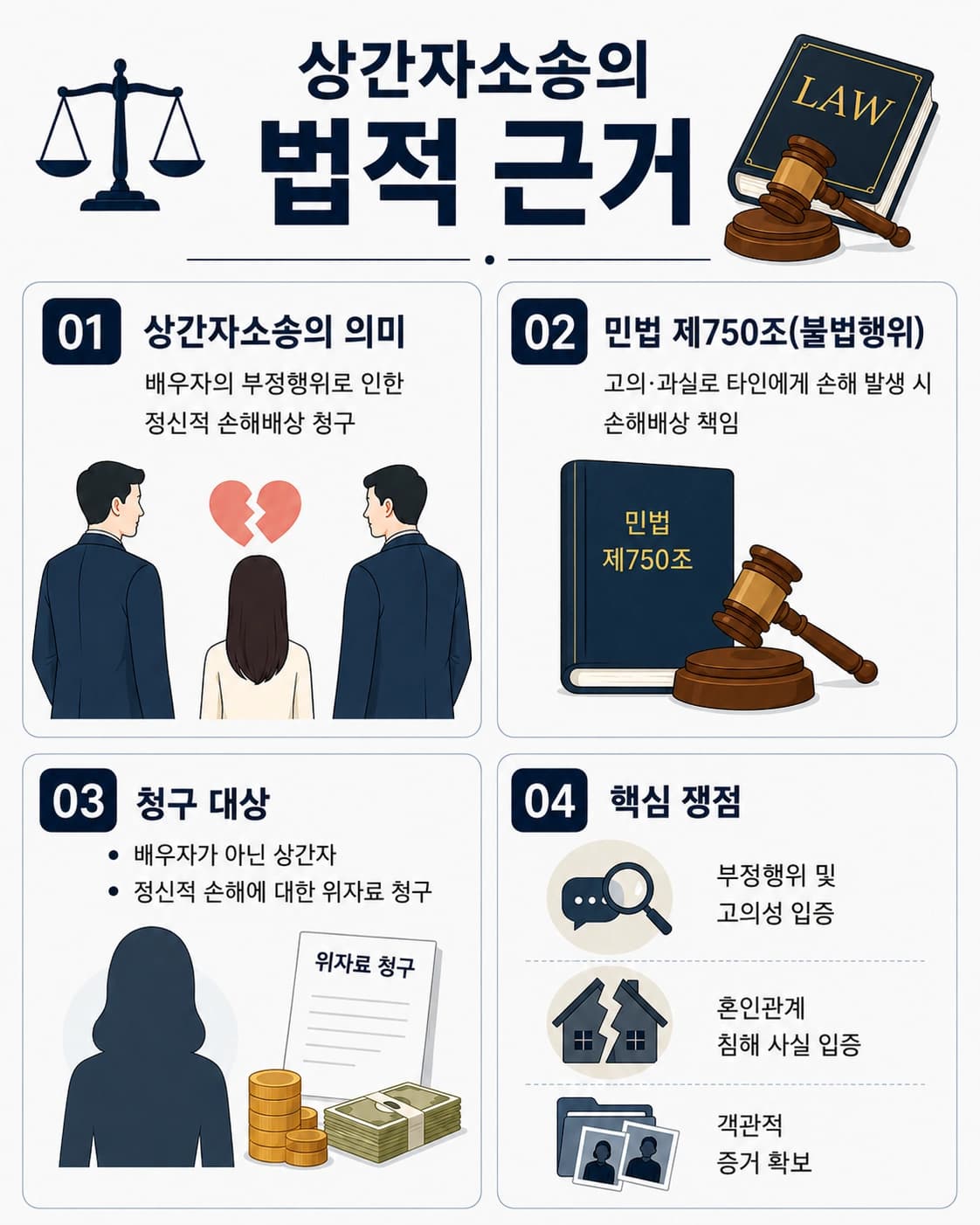 상간자소송, 정신적 손해에 따른 청구 대상 상간자