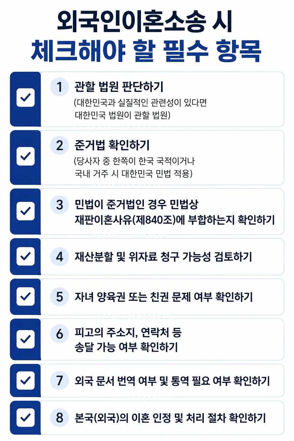 외국인이혼소송에서 확인해야 할 체크리스트 정리
