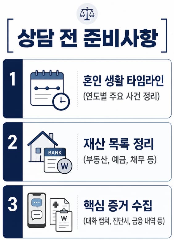 가사전문변호사 방문 상담 전 준비해야 할 3가지